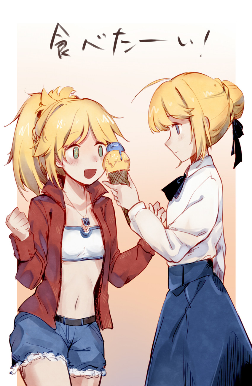 artoria pendragon, saber, and mordred (fate and 2 more) drawn by yorktown_cv-5
