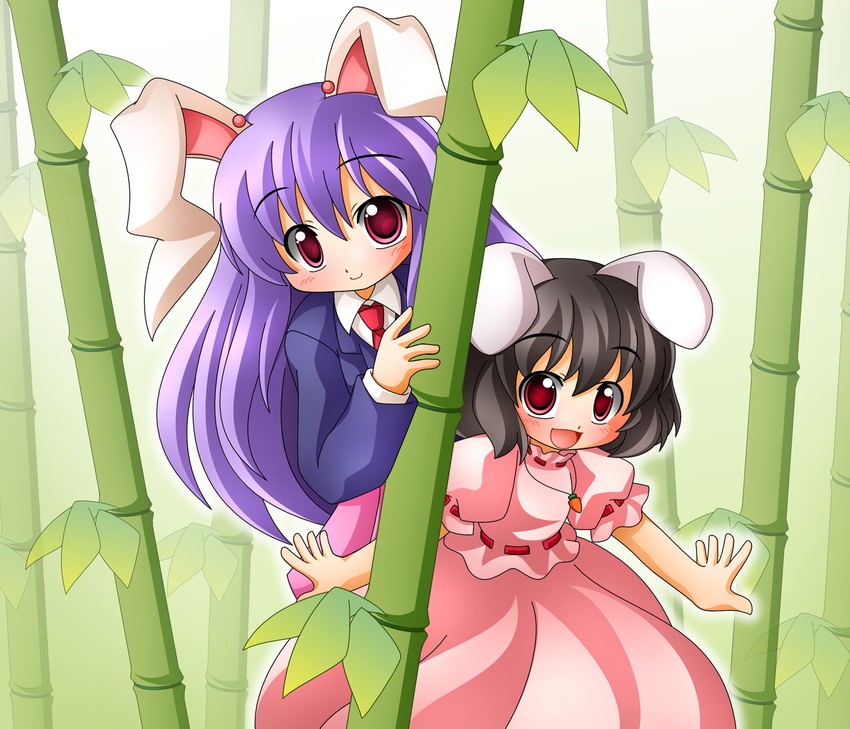 reisen udongein inaba and inaba tewi (touhou) drawn by shinjitsu