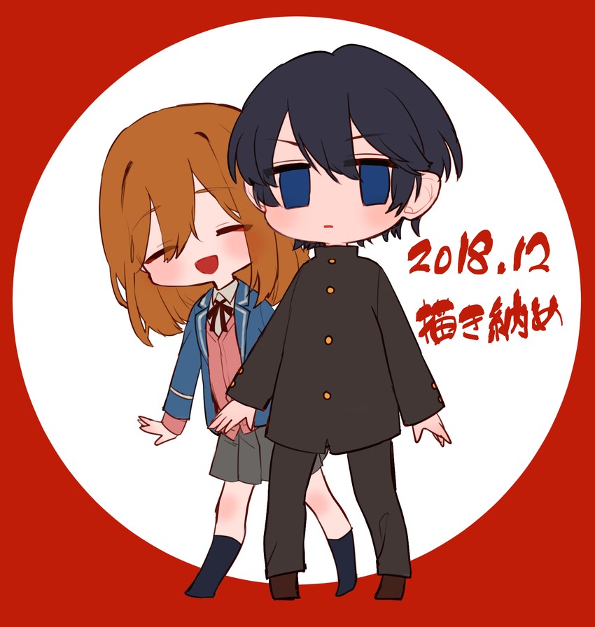 anzu and protagonist (ensemble stars! and 1 more) drawn by sumibiya_yasain