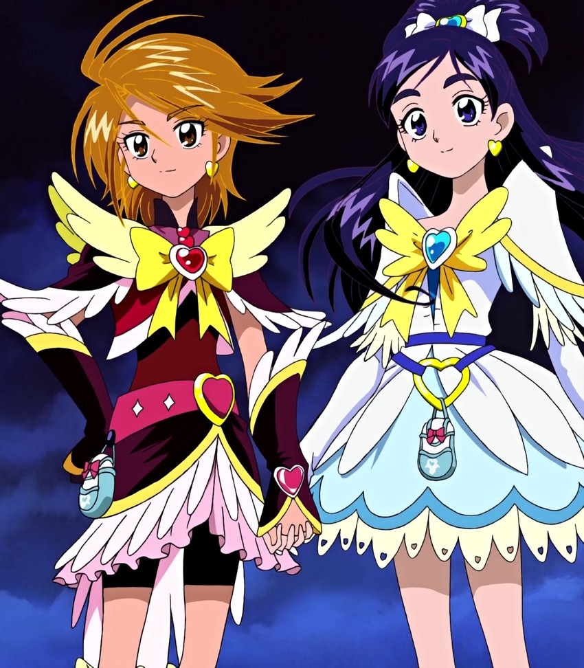 misumi nagisa, yukishiro honoka, cure black, and cure white (precure and 2 more)