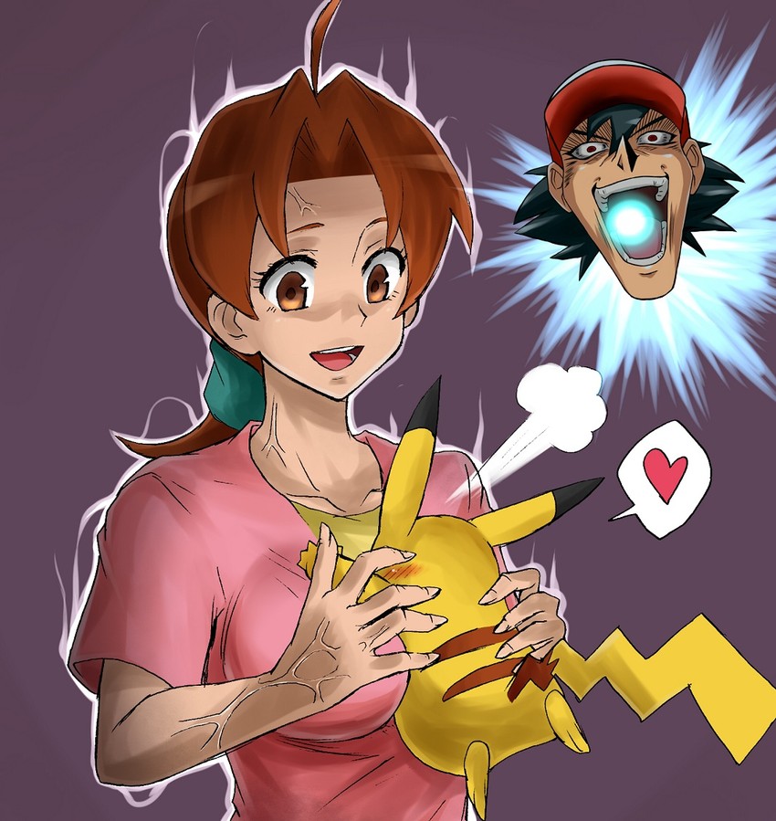 pikachu, ash ketchum, delia ketchum, and matsumoto rica (pokemon and 2 more) drawn by turizao