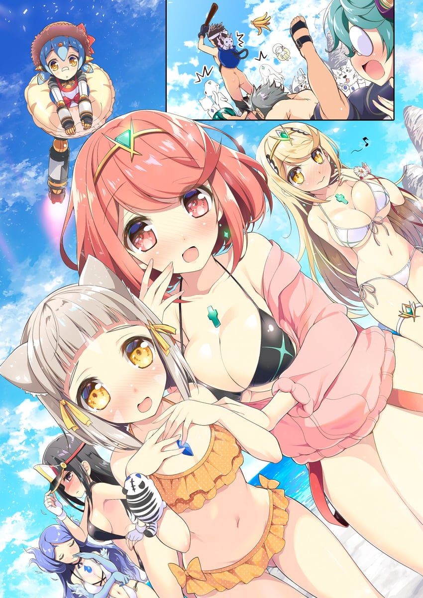 pyra, mythra, nia, rex, morag ladair, and 6 more (xenoblade chronicles and 1 more) drawn by watsuki_ayamo