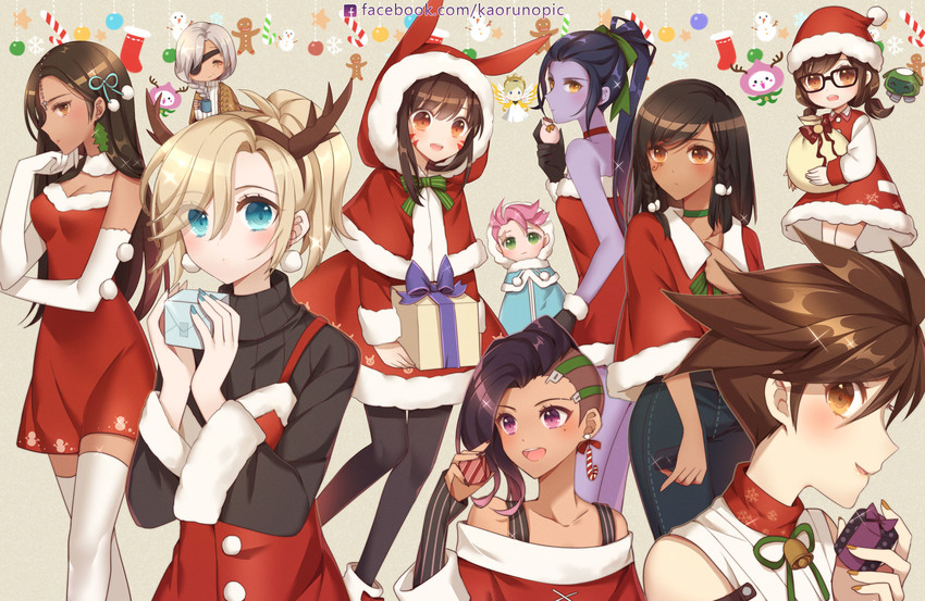 d.va, mercy, tracer, mei, widowmaker, and 6 more (overwatch and 1 more) drawn by kaoruru_(sakuno2911)