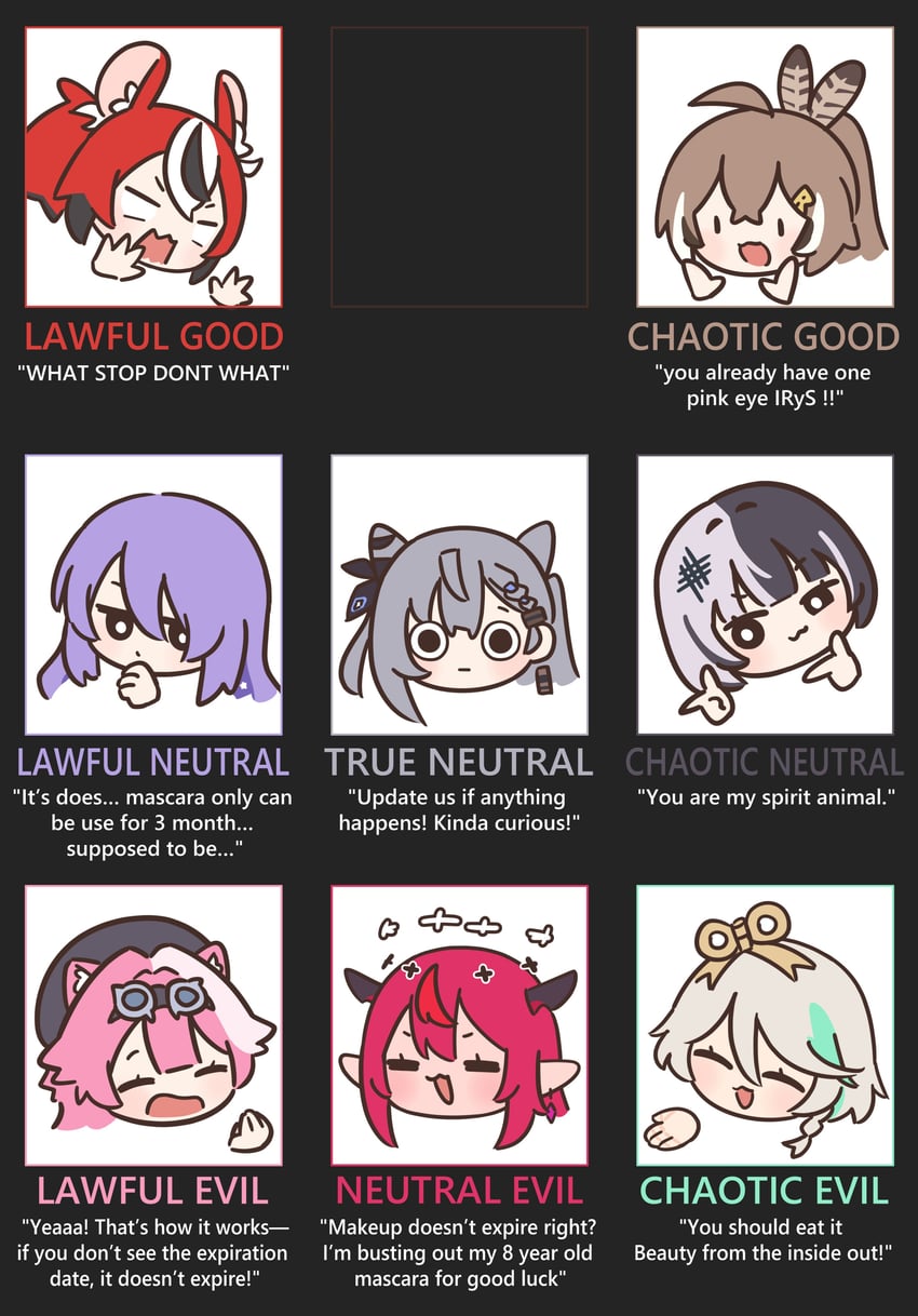 nanashi mumei, hakos baelz, shiori novella, irys, raora panthera, and 3 more (hololive and 2 more) drawn by bloodymoonia