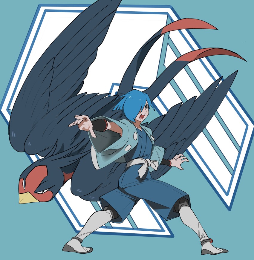 falkner and swellow (pokemon and 1 more) drawn by hagomi_mikku
