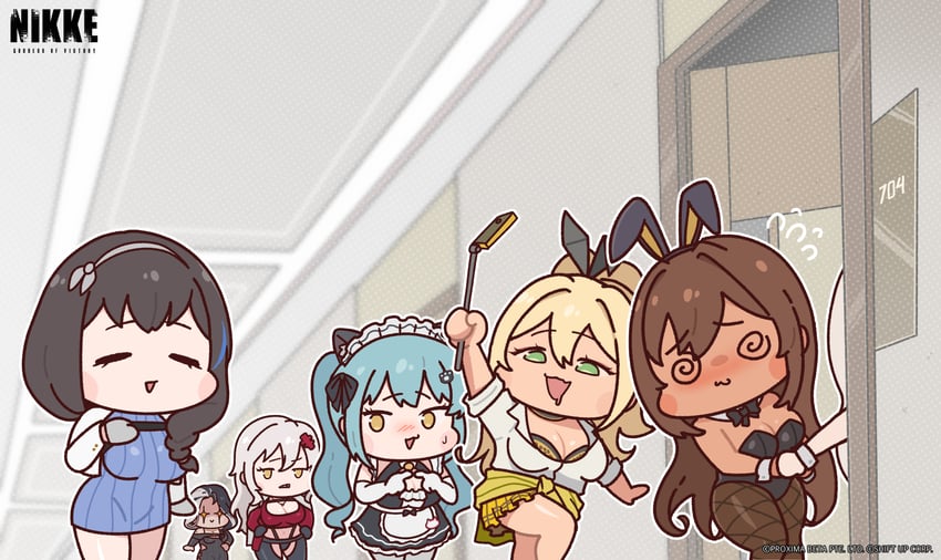 noir, blanc, rupee, privaty, mary, and 2 more (goddess of victory: nikke) drawn by musan_pro