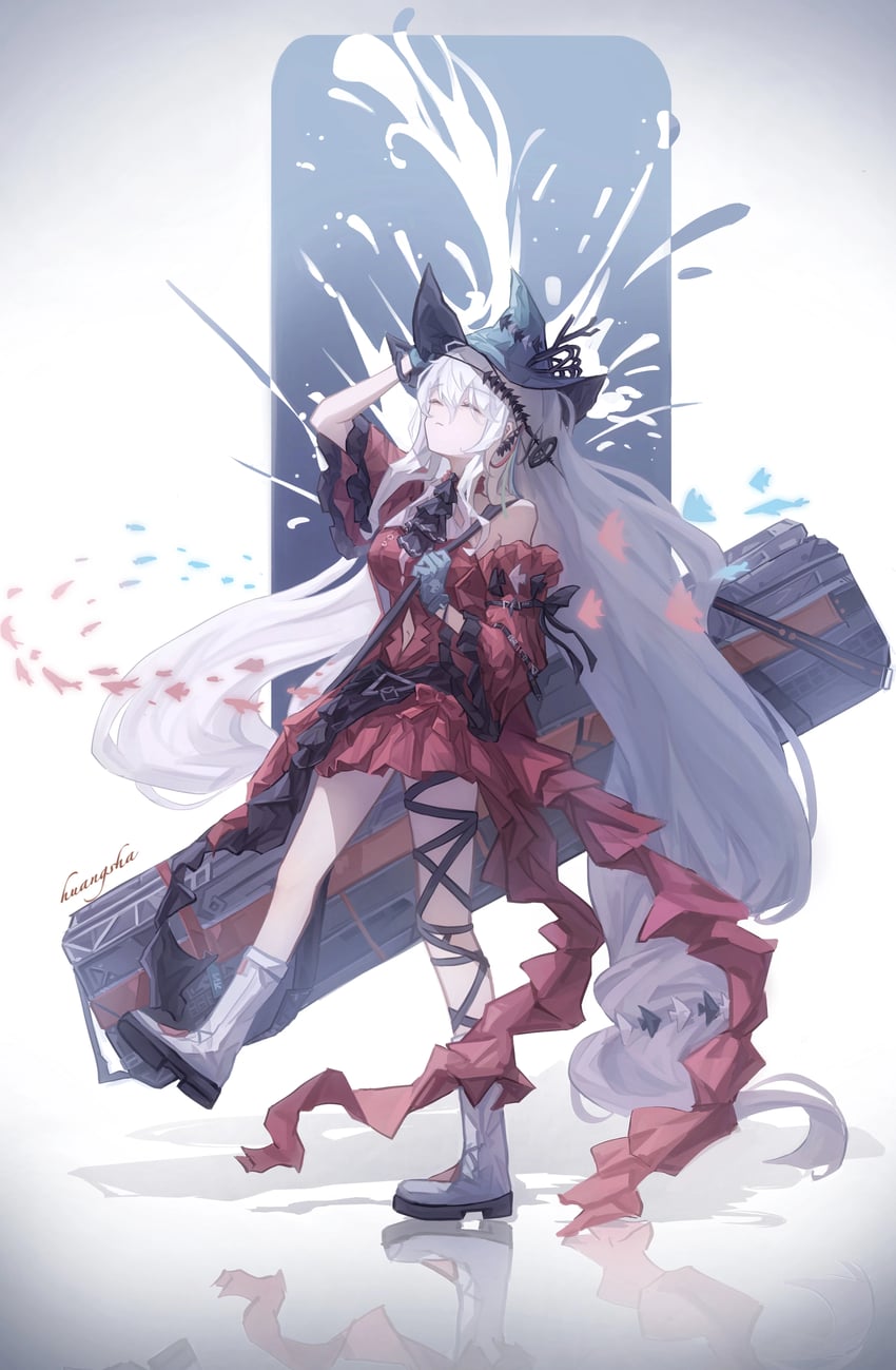 skadi and skadi the corrupting heart (arknights) drawn by huang_sha