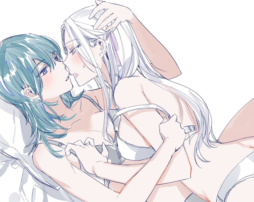 female byleth and edelgard von hresvelg (fire emblem and 1 more) drawn by fresa_pie