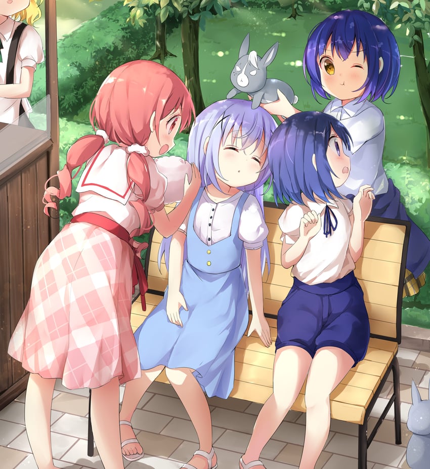 kafuu chino, kirima syaro, tippy, jouga maya, natsu megumi, and 2 more (gochuumon wa usagi desu ka?) drawn by stick_jitb