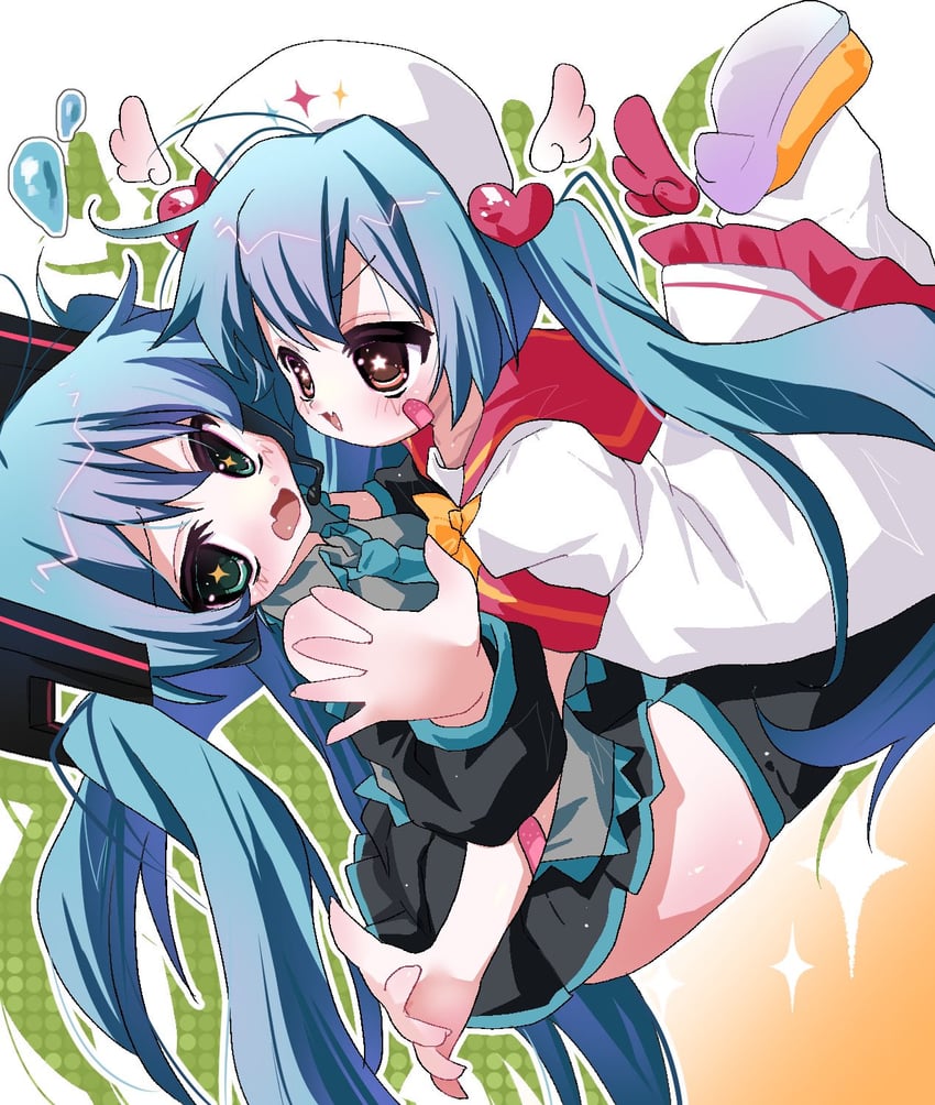 hatsune miku (vocaloid and 1 more) drawn by buchou_(tk_club0_0)