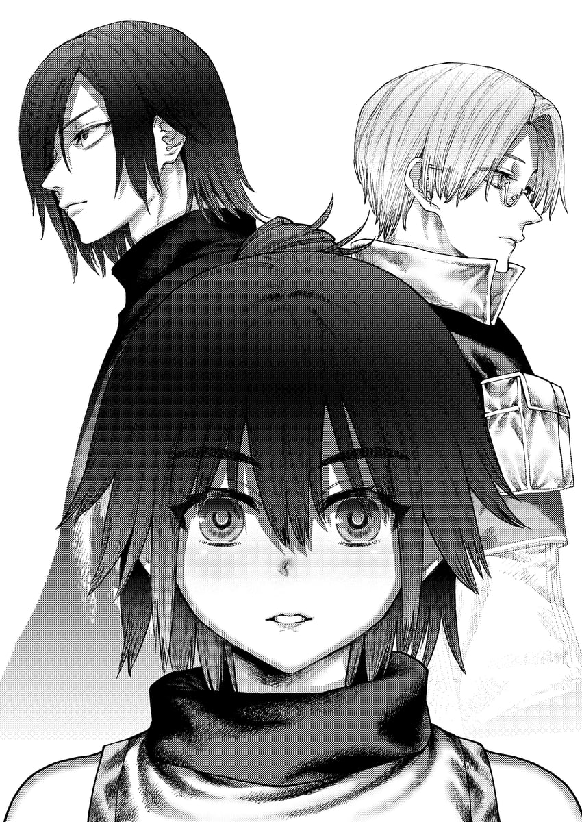 kurohara tokio, higashi azuma, and otta ely (choujin x) drawn by mishumi_jugem