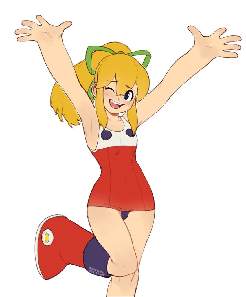 roll (mega man and 1 more) drawn by kollerss