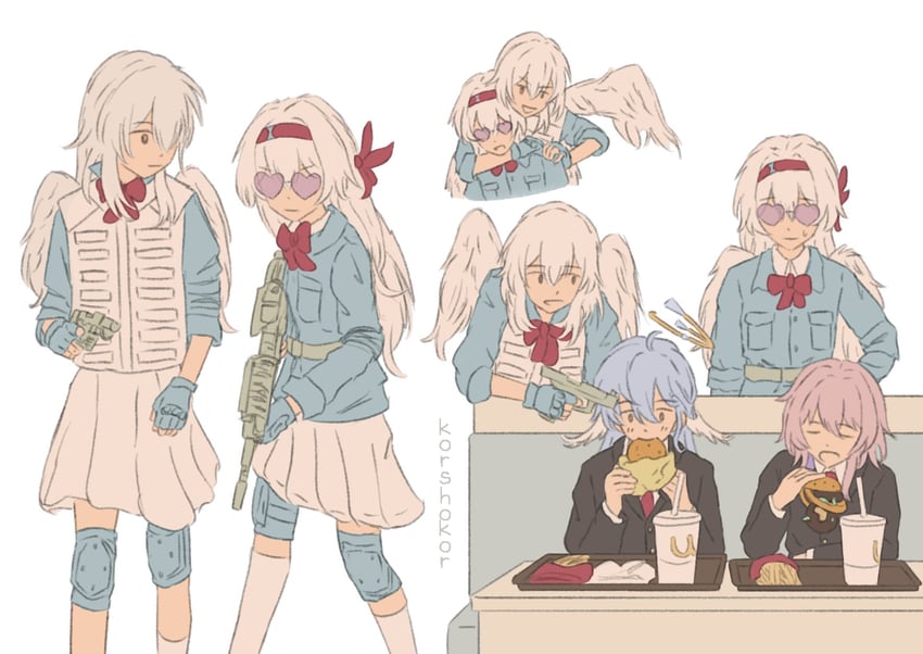 trailblazer, firefly, stelle, march 7th, and robin (honkai and 3 more) drawn by korshokor