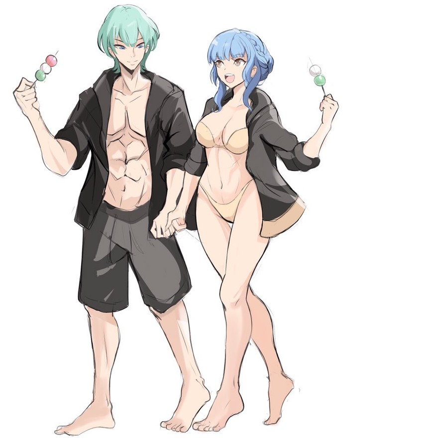 marianne von edmund and male byleth (fire emblem and 1 more) drawn by rakeemspoon