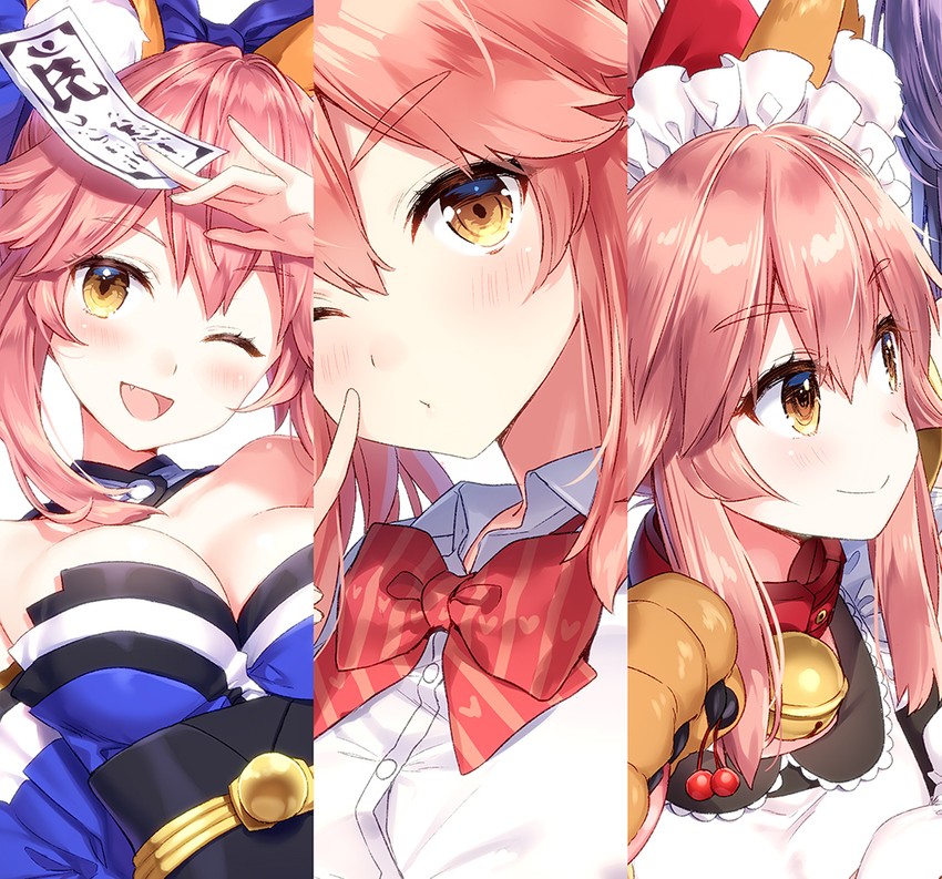 tamamo, tamamo no mae, tamamo cat, and tamamo jk (fate and 1 more) drawn by masuishi_kinoto