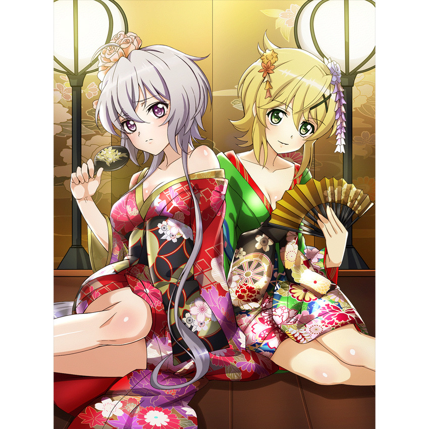 yukine chris and akatsuki kirika (senki zesshou symphogear and 1 more)