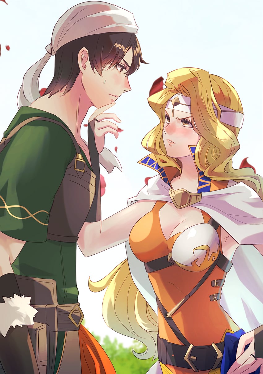 brigid and jamke (fire emblem and 1 more) drawn by riou_(pooh920)