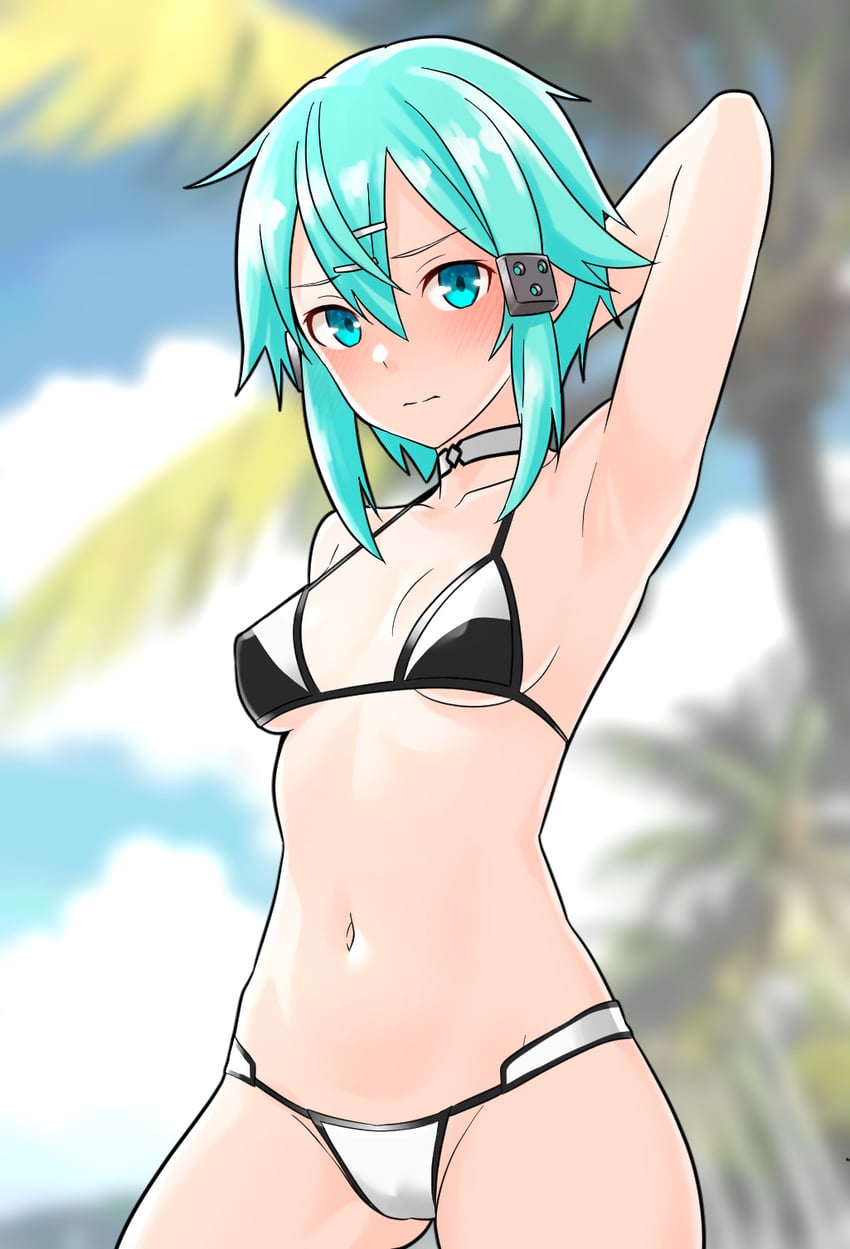 sinon (sword art online) drawn by furaggu_(frag_0416)