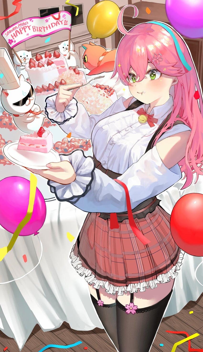 sakura miko, 35p, and kintoki (hololive) drawn by yamada_(iroha97151188)