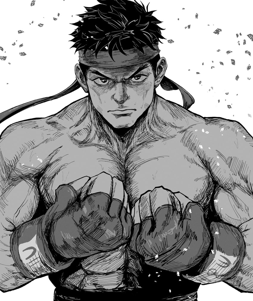 ryu (street fighter) drawn by metsu_end