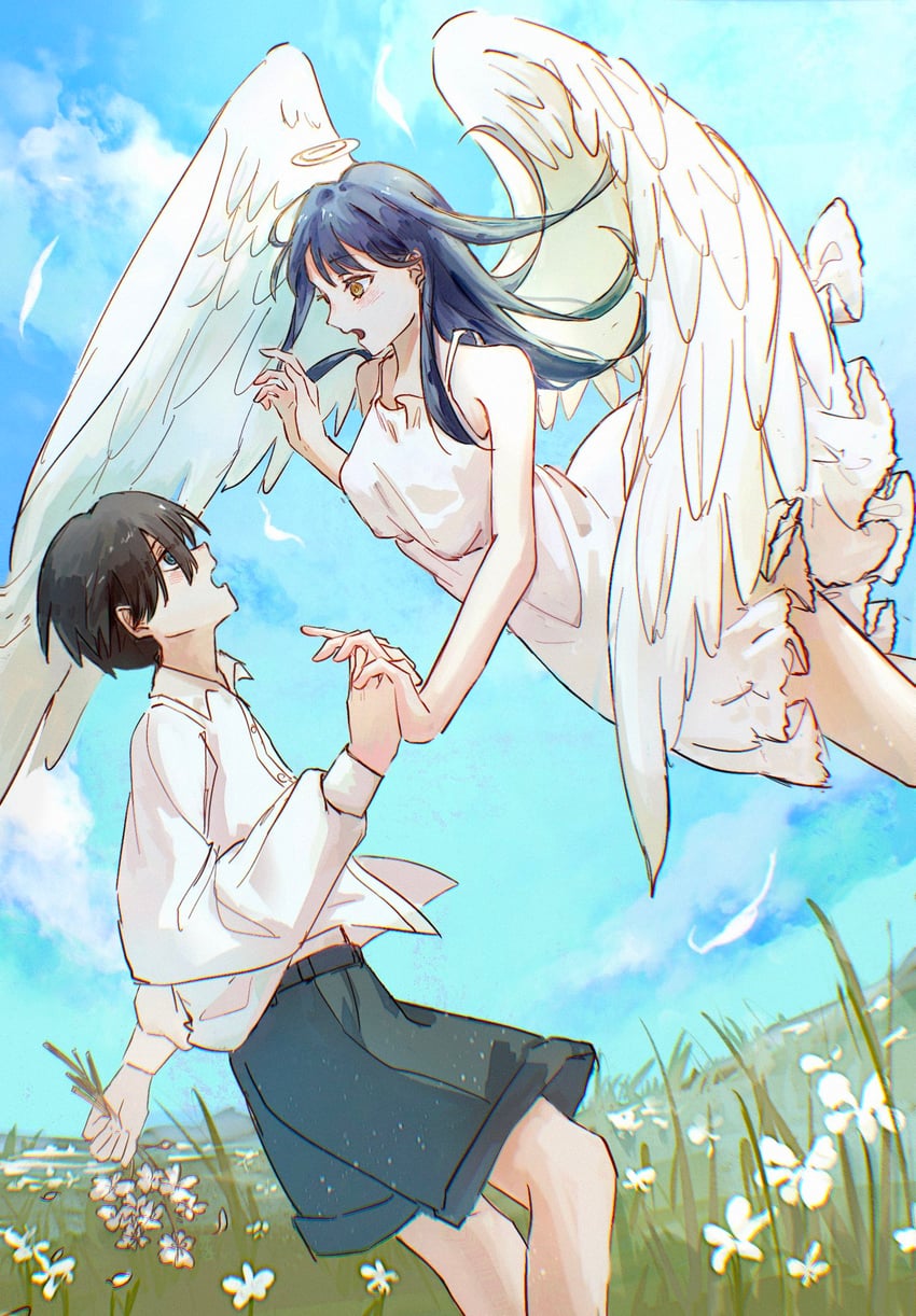 yamada anna and ichikawa kyoutarou (boku no kokoro no yabai yatsu) drawn by minoispog