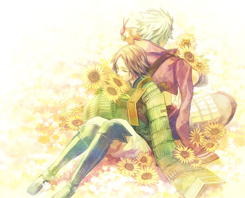 chousokabe motochika and mouri motonari (sengoku basara) drawn by minami_seira