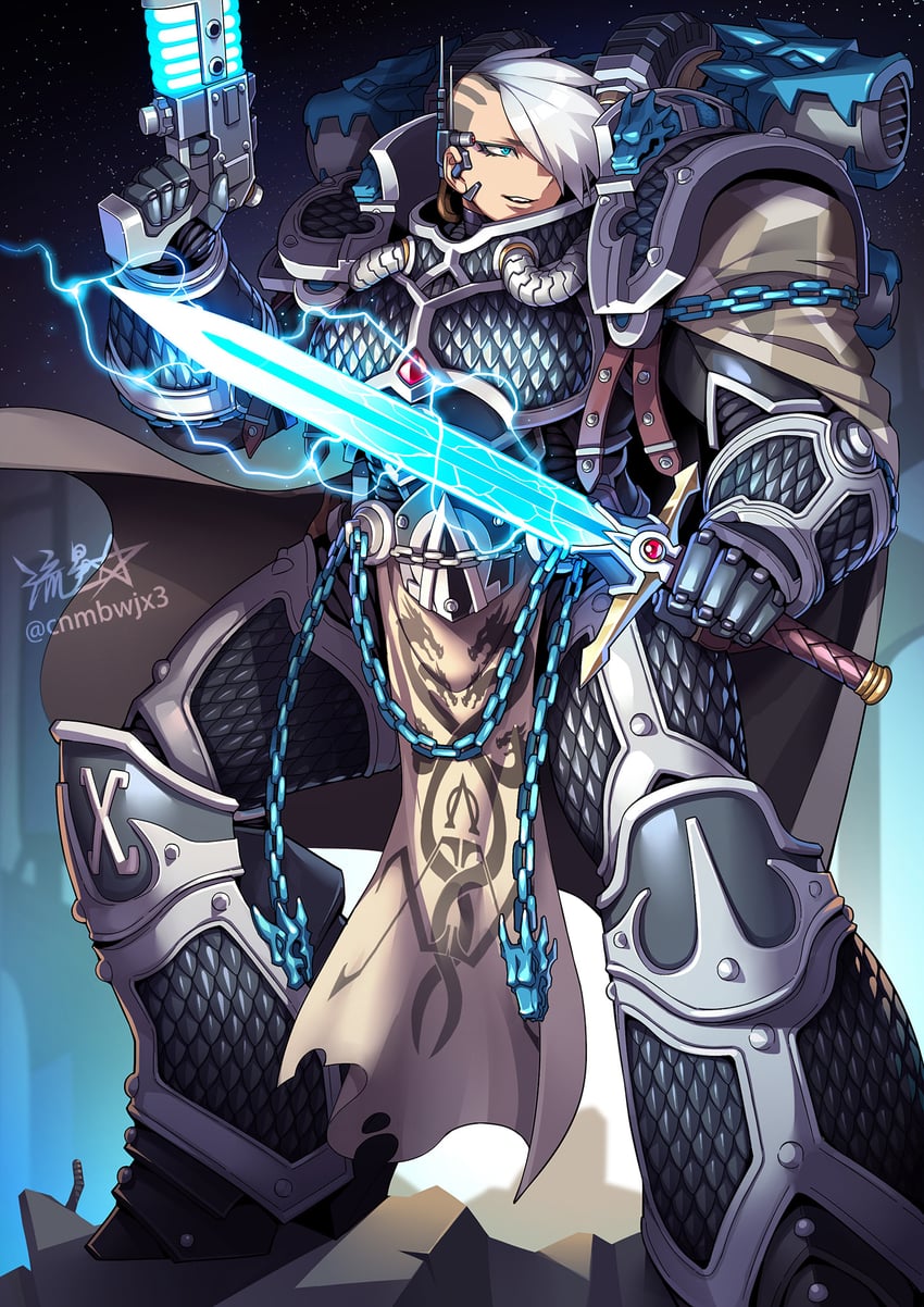 alpharius omegon, alpharius, and omegon (warhammer 40k) drawn by ryuusei_(mark_ii)