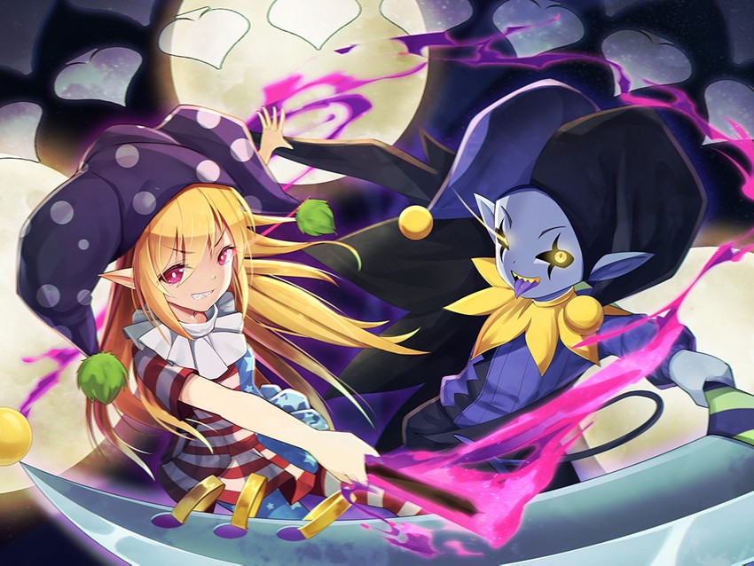 clownpiece and jevil (touhou and 1 more) drawn by z.o.b