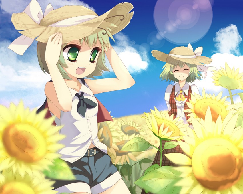 kazami yuuka and wriggle nightbug (touhou) drawn by uruu_gekka