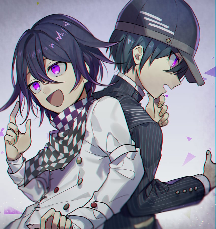 oma kokichi and saihara shuichi (danganronpa and 1 more) drawn by huyuharu0214