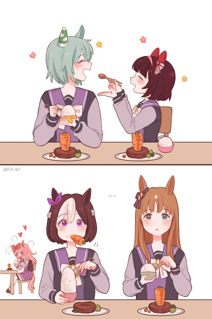 special week, seiun sky, agnes digital, grass wonder, and nishino flower (umamusume) drawn by rio_(rio_067)