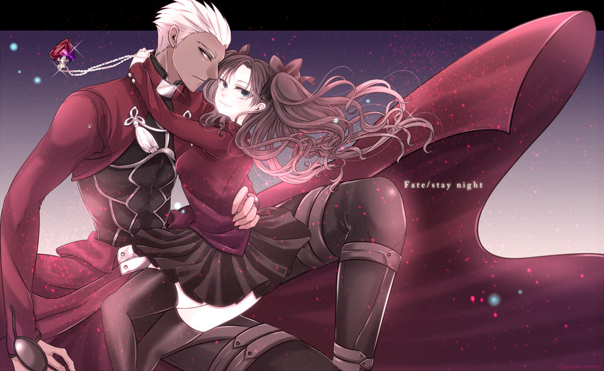 tohsaka rin and archer (fate and 1 more) drawn by cherish-228