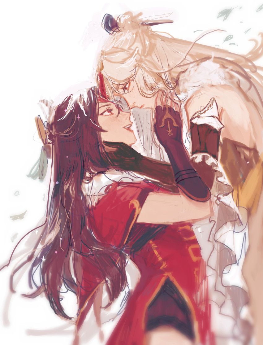 ningguang and beidou (genshin impact) drawn by glutentag