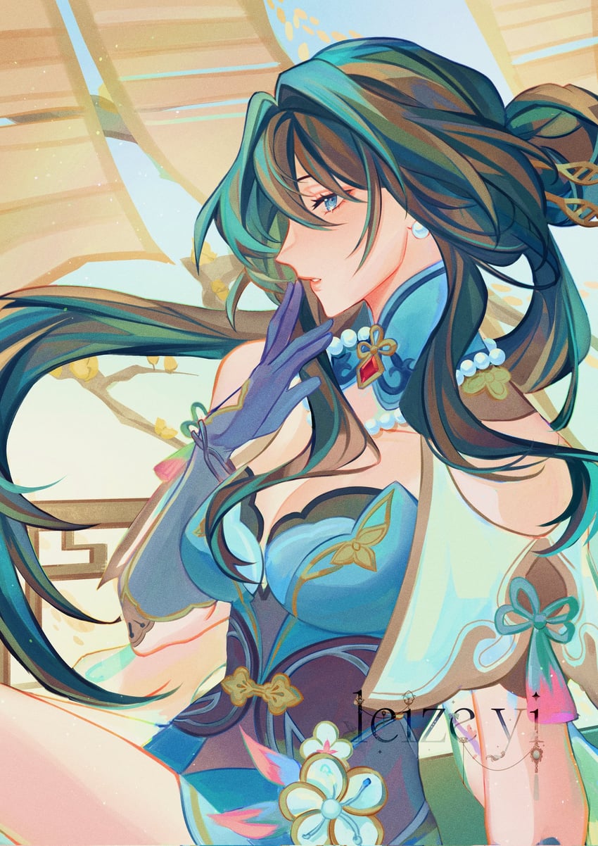 ruan mei (honkai and 1 more) drawn by leize_yi