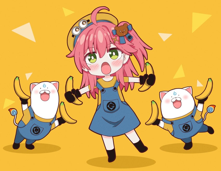 sakura miko, 35p, and minion (hololive and 1 more) drawn by nekopero35