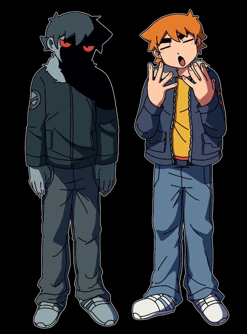 scott pilgrim and nega scott (scott pilgrim) drawn by warambling