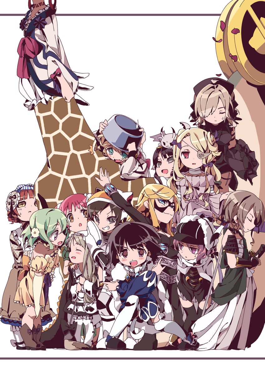 lapis lazuline, shadowgale, pfle, detec bell, clantail, and 11 more (mahou shoujo ikusei keikaku and 1 more) drawn by boro_(tn-boro)