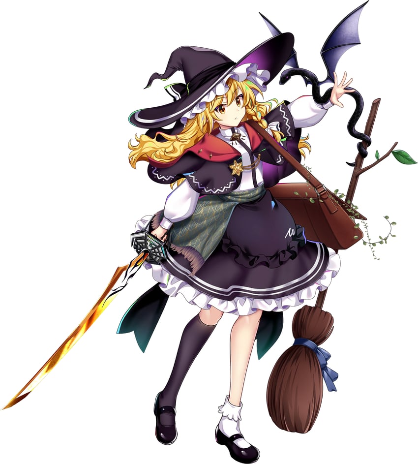 kirisame marisa and evil dragon (touhou and 1 more) drawn by rotte_(1109)