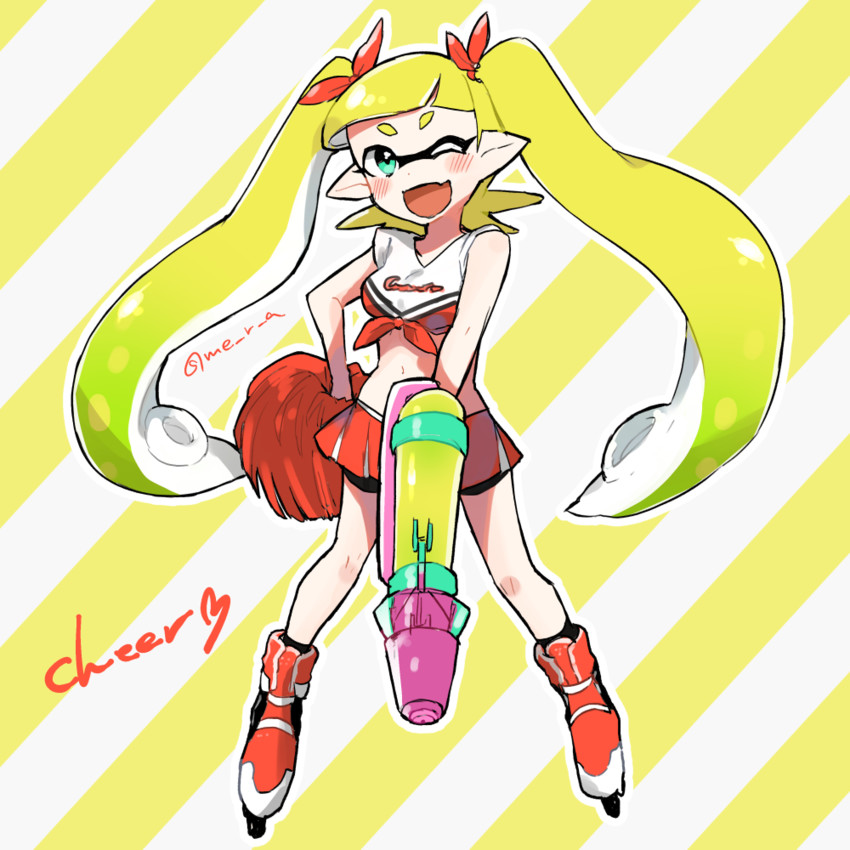 inkling player character (splatoon and 1 more) drawn by amamiya_yuumu