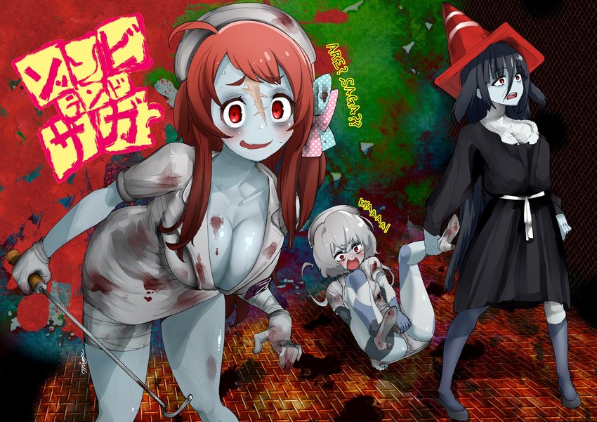 konno junko, minamoto sakura, yamada tae, and bubble head nurse (zombie land saga and 2 more) drawn by mizu