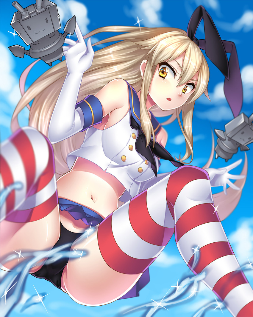 shimakaze and rensouhou-chan (kantai collection) drawn by sora_72-iro