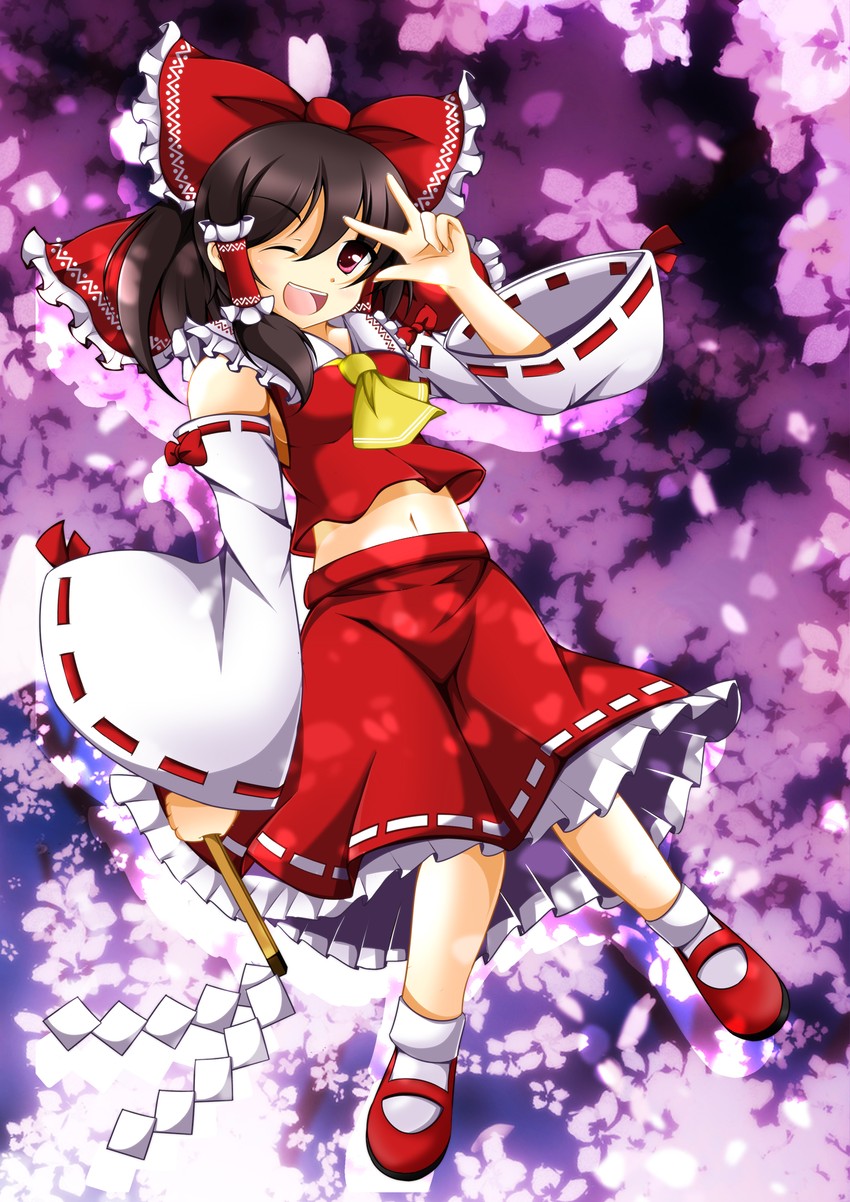 hakurei reimu (touhou) drawn by fulea