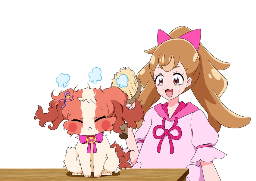 inukai komugi and inukai iroha (precure and 1 more) drawn by @est@