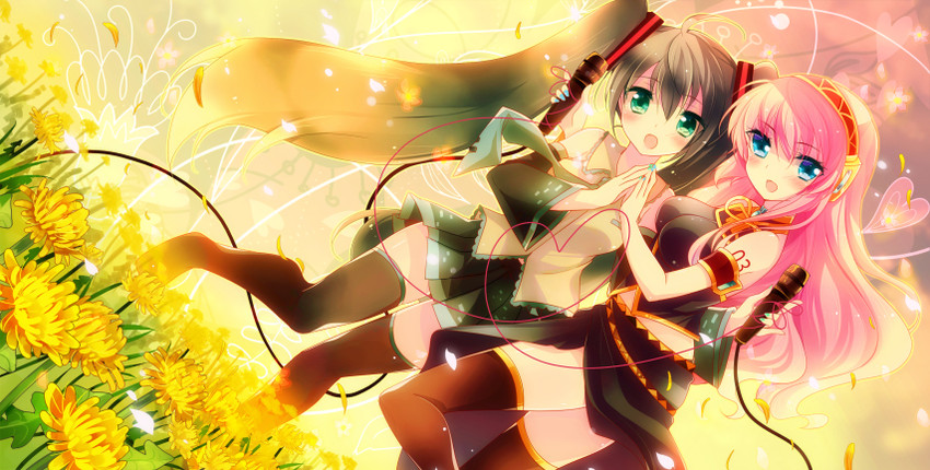 hatsune miku and megurine luka (vocaloid) drawn by ichiyou_moka