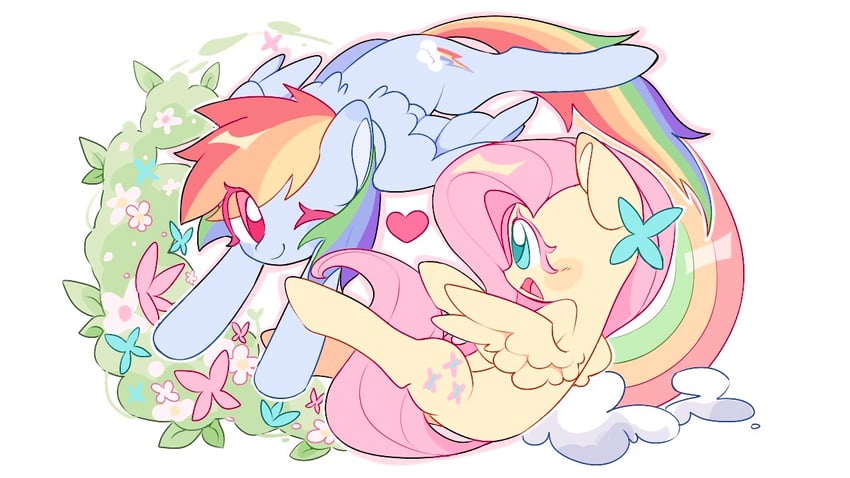 fluttershy and rainbow dash (my little pony and 1 more) drawn by wotuiwojiahonghaier