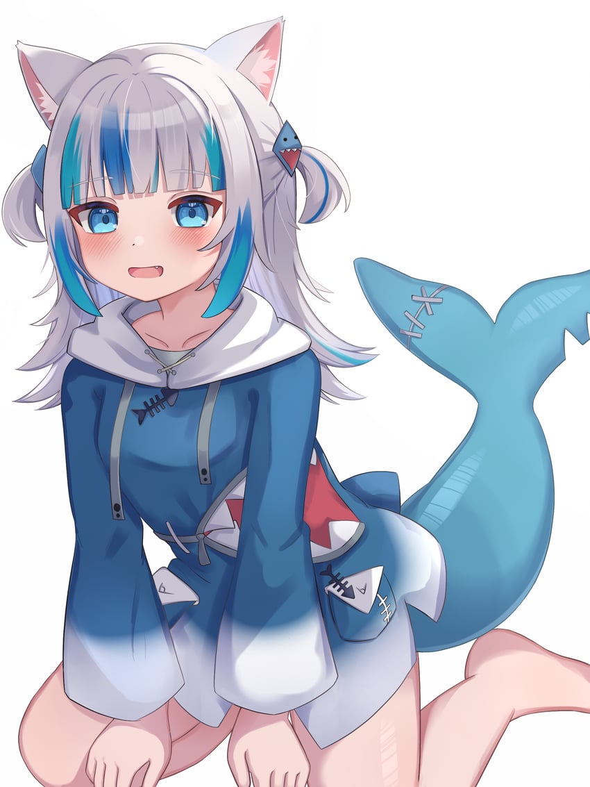 gawr gura (hololive and 1 more) drawn by nekopurin_(nyanko_prin)