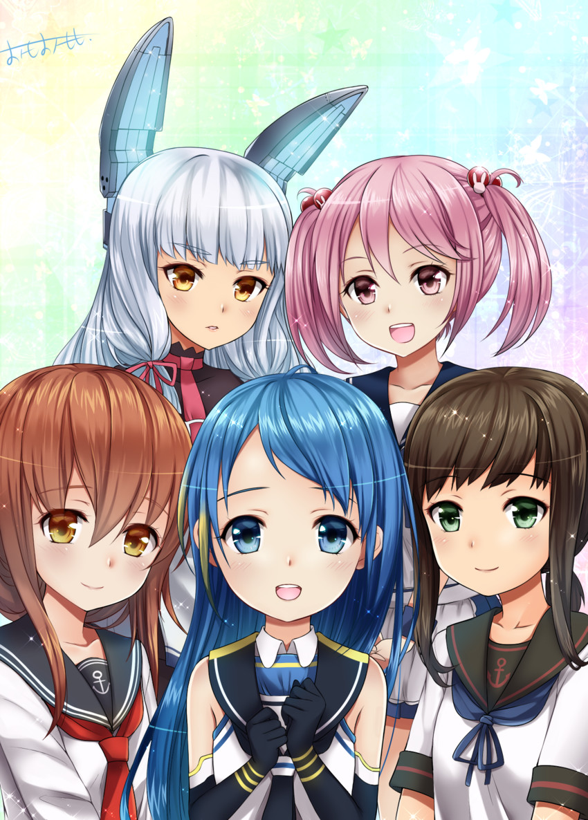 inazuma, fubuki, murakumo, sazanami, samidare, and 2 more (kantai collection) drawn by omoomomo