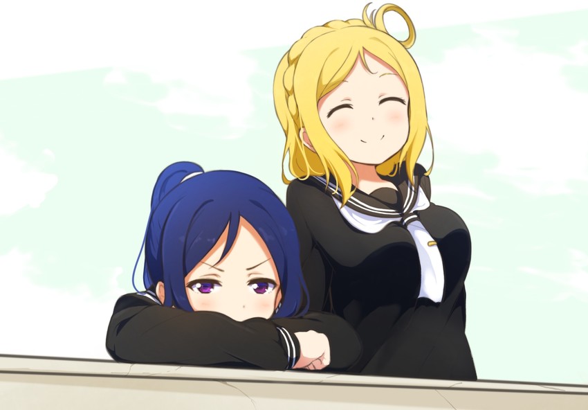 matsuura kanan and ohara mari (love live! and 1 more) drawn by icehotmilktea