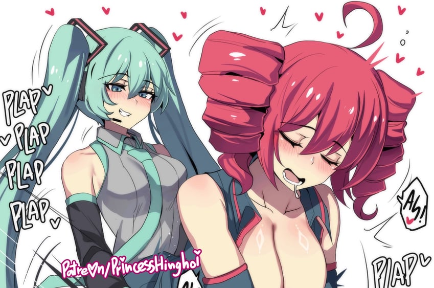 hatsune miku and kasane teto (vocaloid and 1 more) drawn by hinghoi