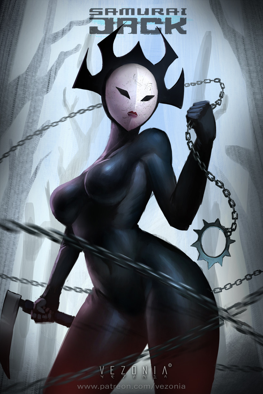 ashi and daughters of aku (samurai jack) drawn by vezonia